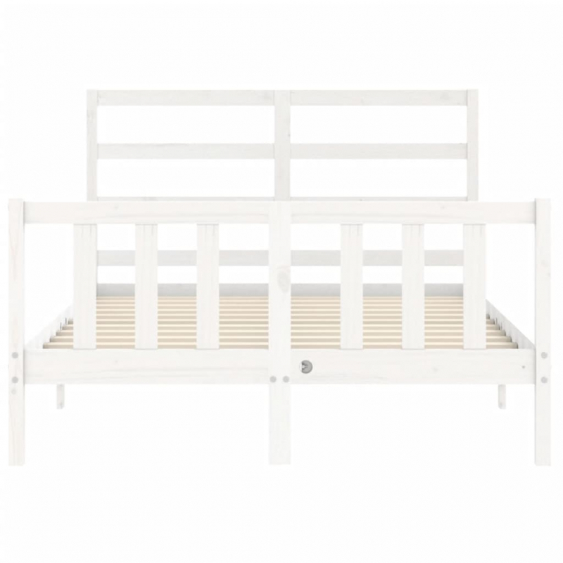 Massivholzbett ohne Matratze Weiß 140x200 cm Kiefernholz
