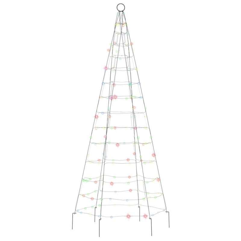 LED-Weihnachtsbaum für Fahnenmast 200 LEDs Mehrfarbig 180 cm