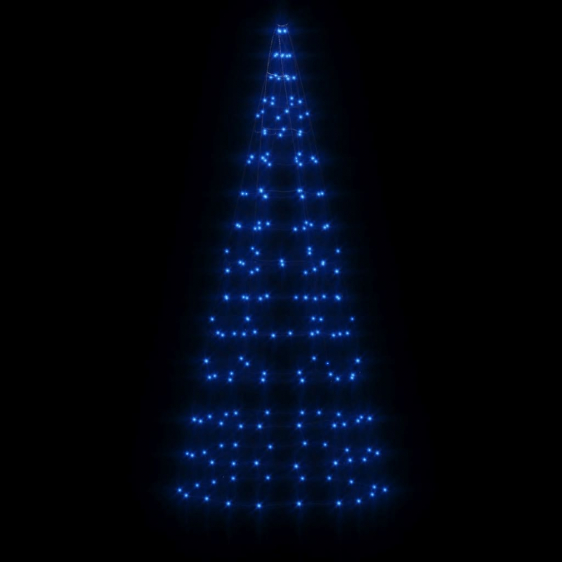 LED-Weihnachtsbaum für Fahnenmast 200 LEDs Blau 180 cm