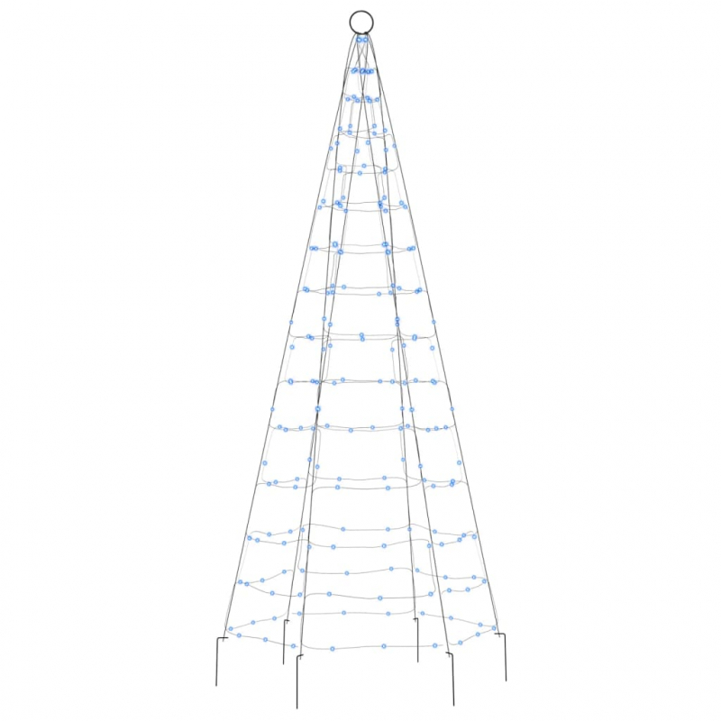 LED-Weihnachtsbaum für Fahnenmast 200 LEDs Blau 180 cm