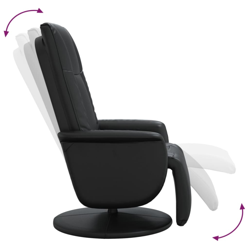 Relaxsessel mit Fußteil Schwarz Kunstleder