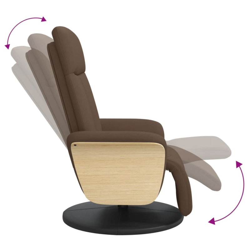 Relaxsessel mit Fußteil Braun Stoff