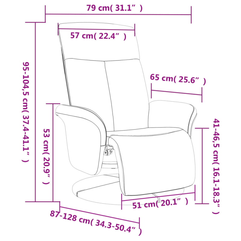 Relaxsessel mit Fußteil Braun Stoff