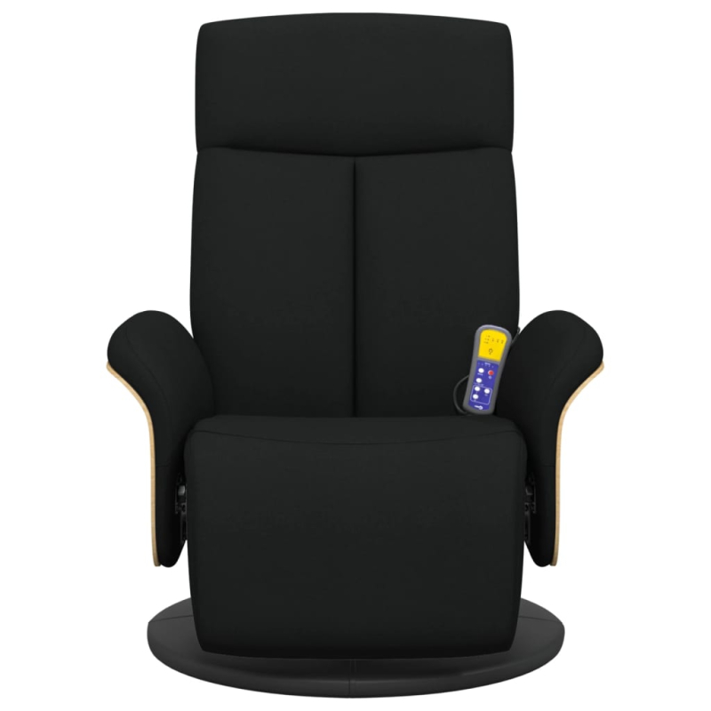 Massagesessel mit Fußteil Schwarz Stoff