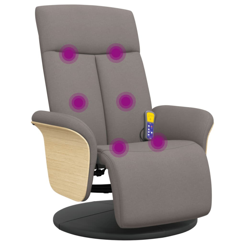 Massagesessel mit Fußteil Taupe Stoff