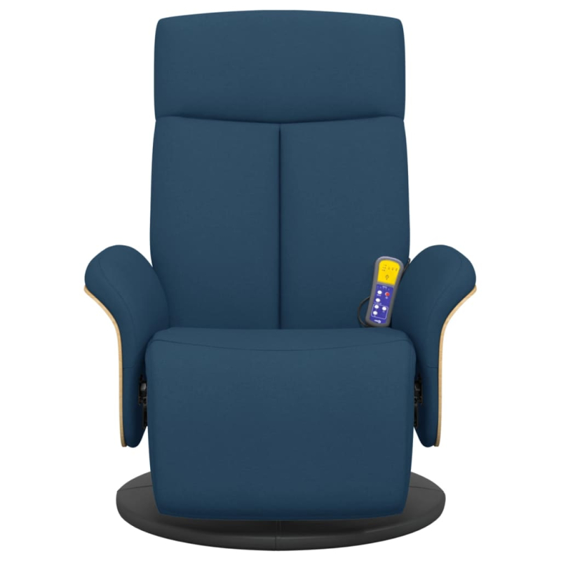 Massagesessel mit Fußteil Blau Stoff