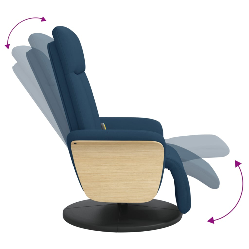 Massagesessel mit Fußteil Blau Stoff