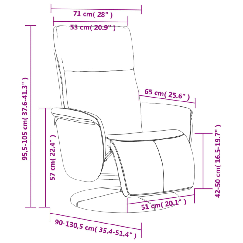 Relaxsessel mit Fußteil Schwarz Kunstleder