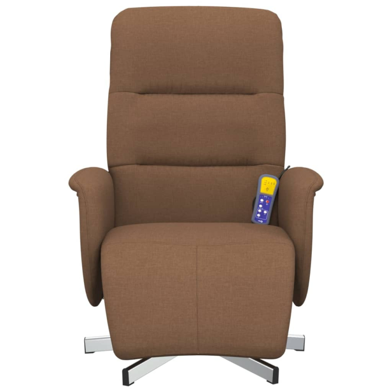 Massagesessel mit Fußteil Braun Stoff