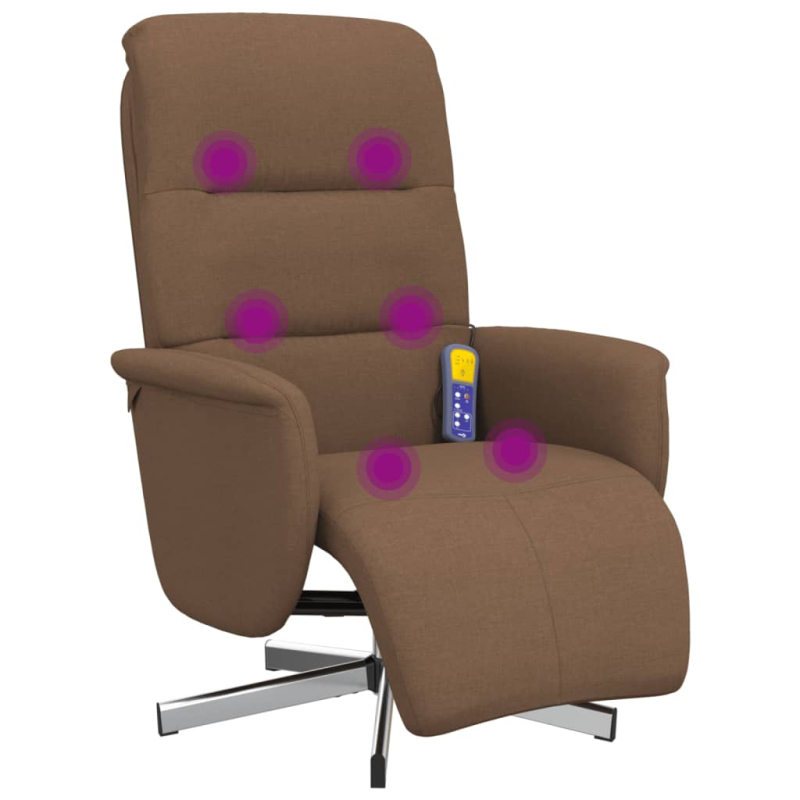 Massagesessel mit Fußteil Braun Stoff