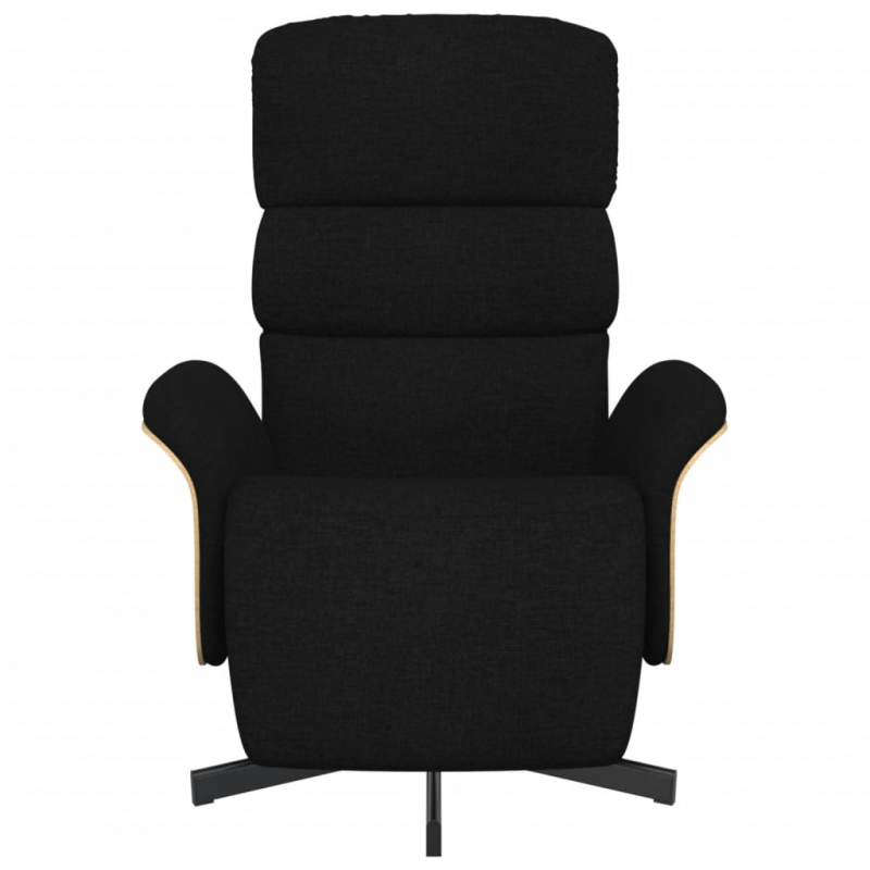 Relaxsessel mit Fußteil Schwarz Stoff