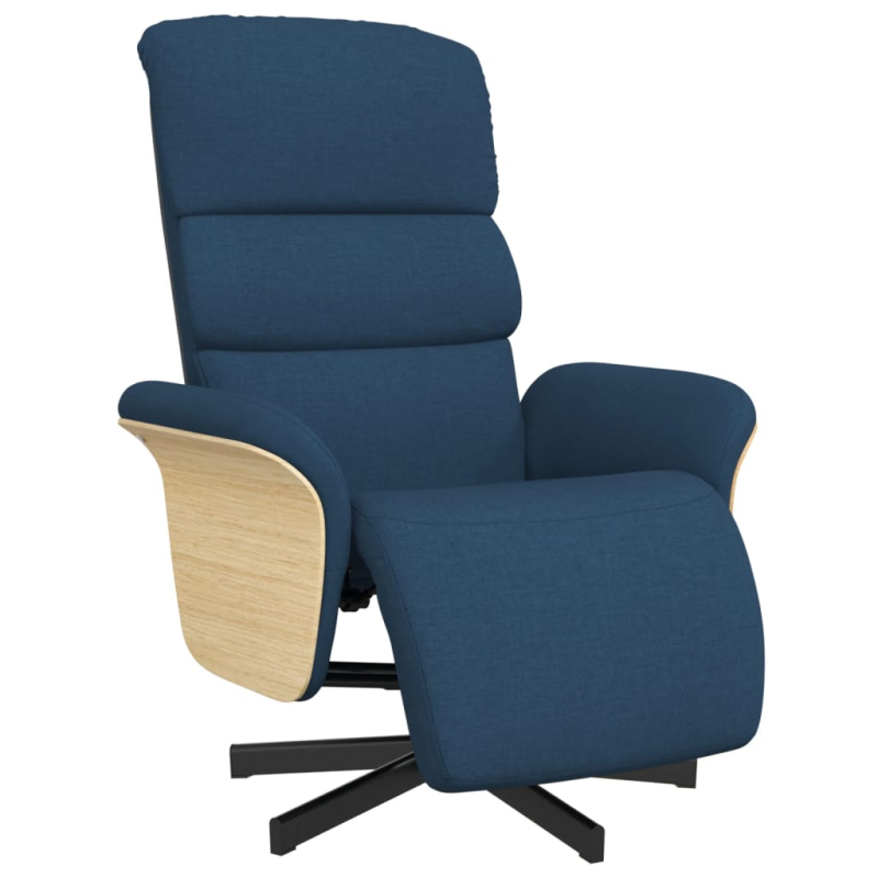Relaxsessel mit Fußteil Blau Stoff