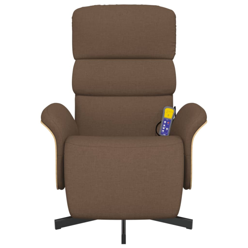 Massagesessel mit Fußteil Braun Stoff