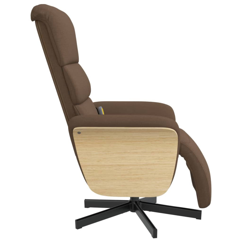 Massagesessel mit Fußteil Braun Stoff
