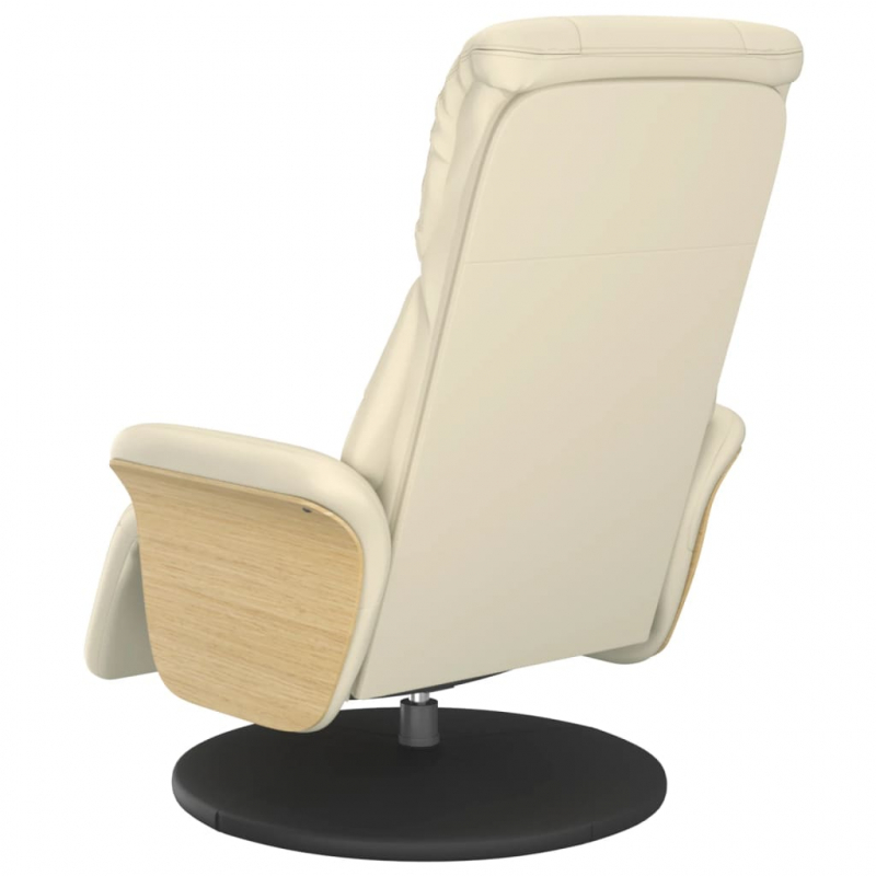 Relaxsessel mit Fußteil Creme Kunstleder