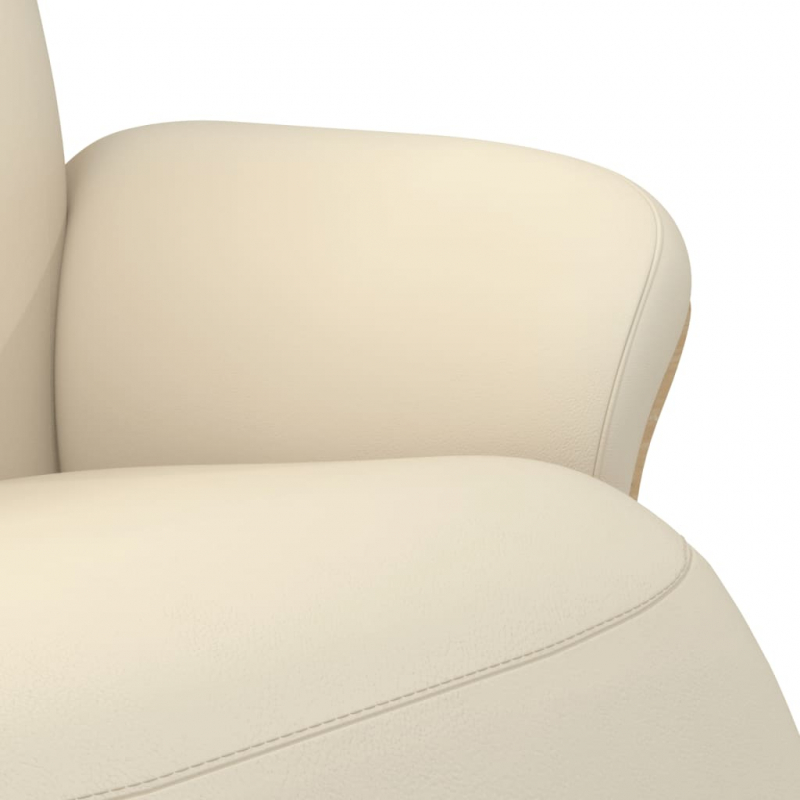 Relaxsessel mit Fußteil Creme Kunstleder