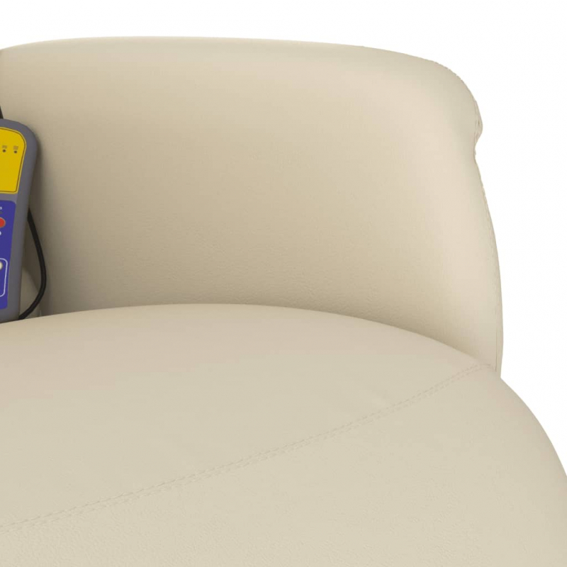 Massagesessel mit Fußteil Creme Kunstleder
