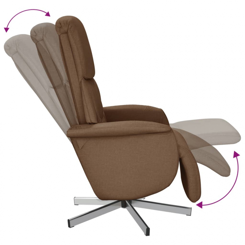 Relaxsessel mit Fußteil Braun Stoff