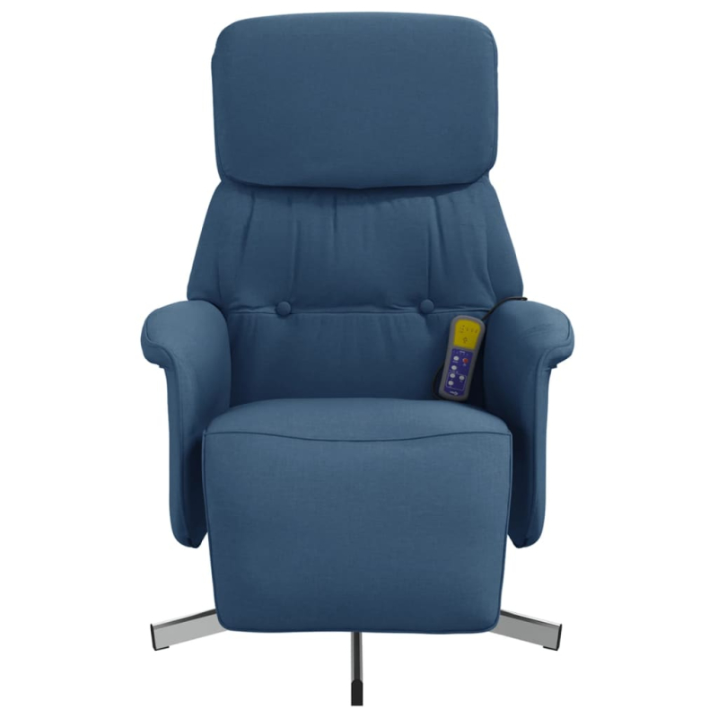 Massagesessel mit Fußteil Blau Stoff