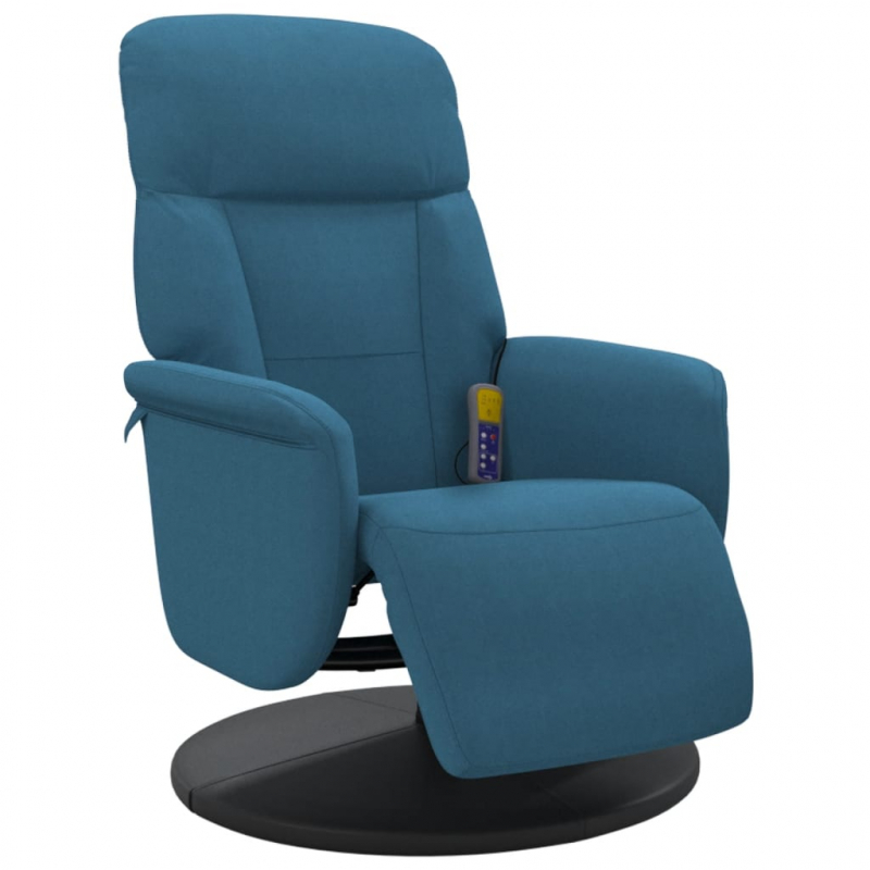 Massagesessel mit Fußteil Blau Samt