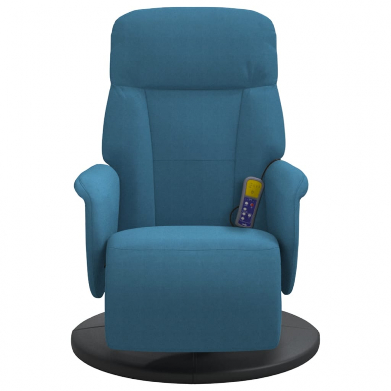 Massagesessel mit Fußteil Blau Samt