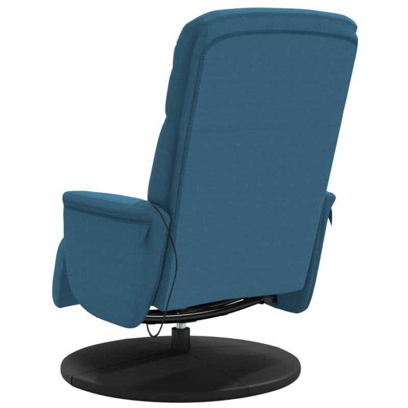 Massagesessel mit Fußteil Blau Samt