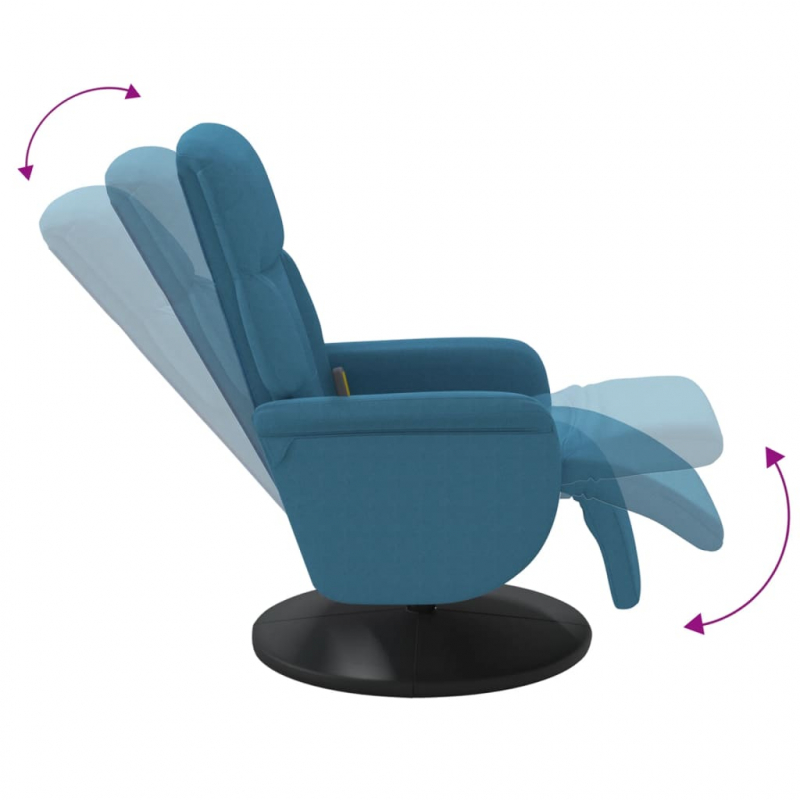 Massagesessel mit Fußteil Blau Samt