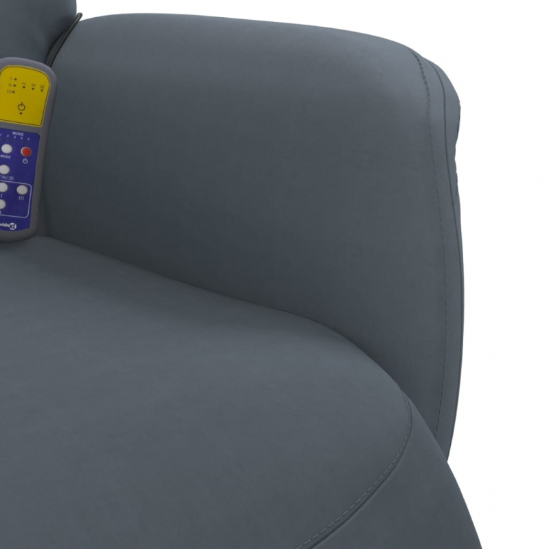 Massagesessel mit Fußteil Dunkelgrau Samt