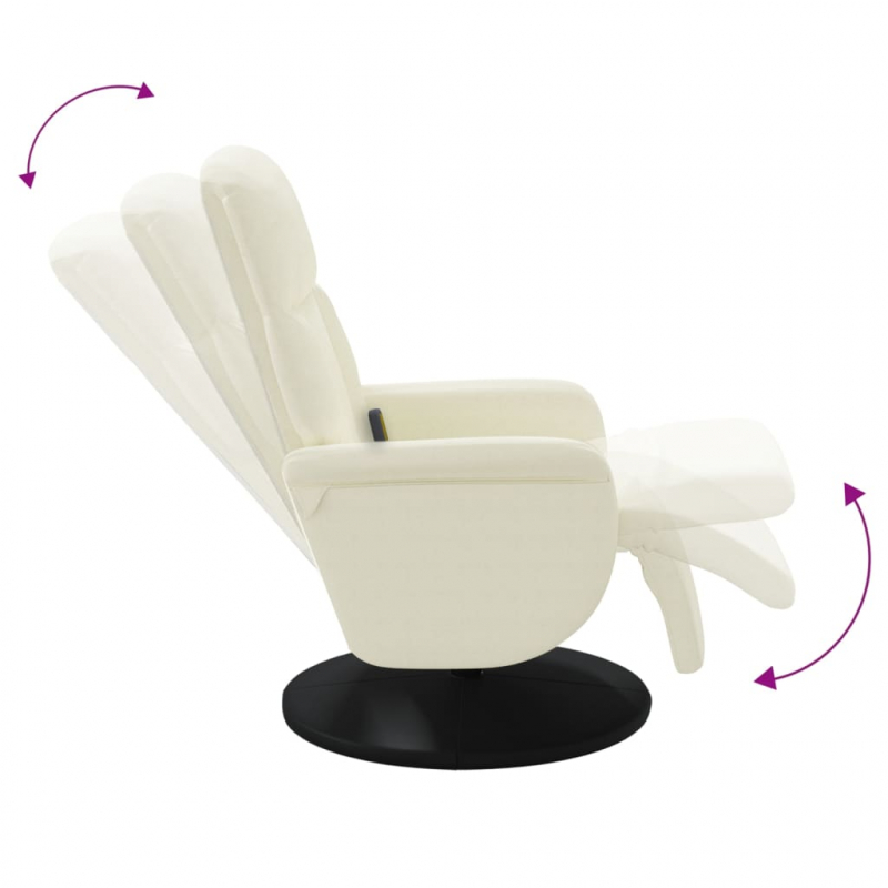 Massagesessel mit Fußteil Creme Samt