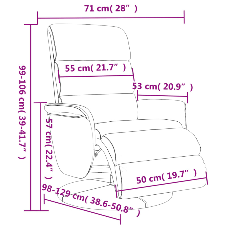 Relaxsessel mit Fußteil Cappuccino-Braun Kunstleder