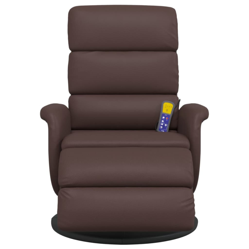 Massagesessel mit Fußteil Braun Kunstleder