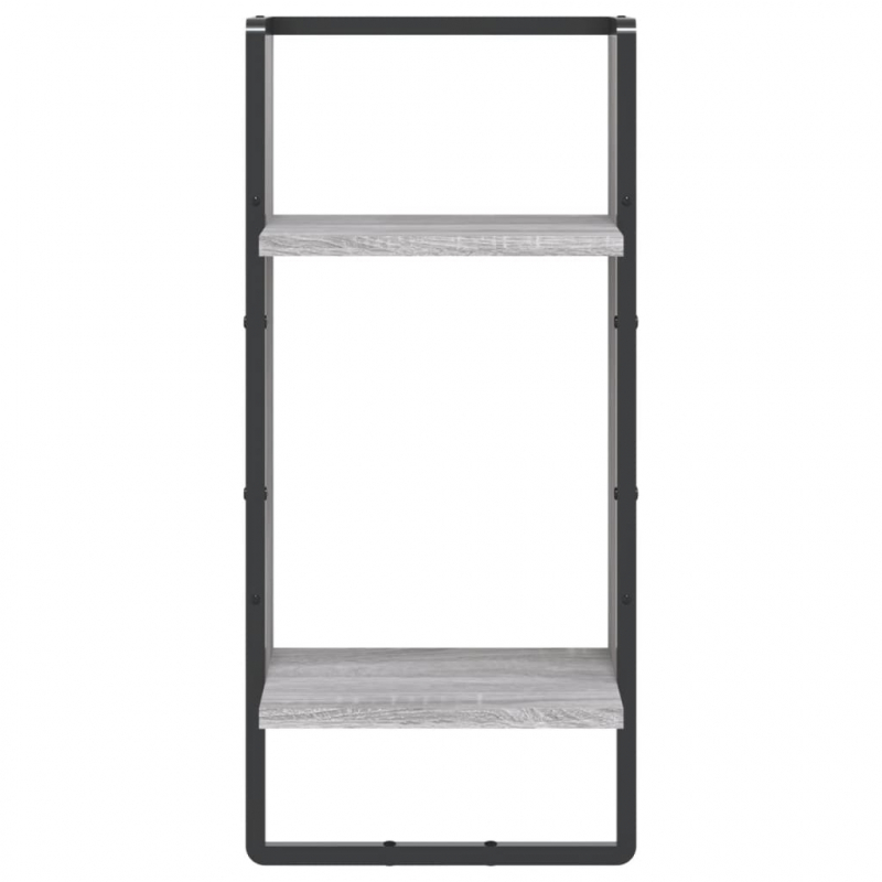 Wandregal mit Stange Grau Sonoma 30x25x65 cm