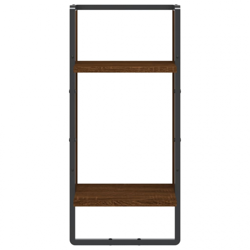 Wandregal mit Stange Braun Eichen-Optik 30x25x65 cm
