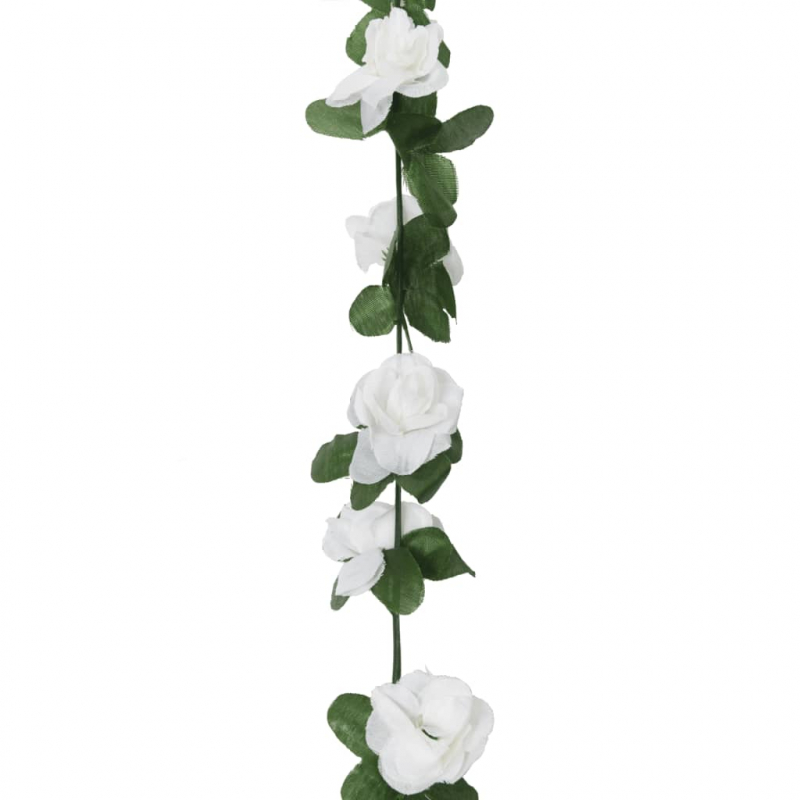 Weihnachtskränze Blumen 6 Stk. Frühlingsrosen Weiß 250 cm