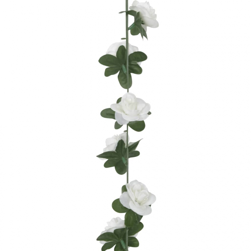 Weihnachtskränze Blumen 6 Stk. Weiß 240 cm