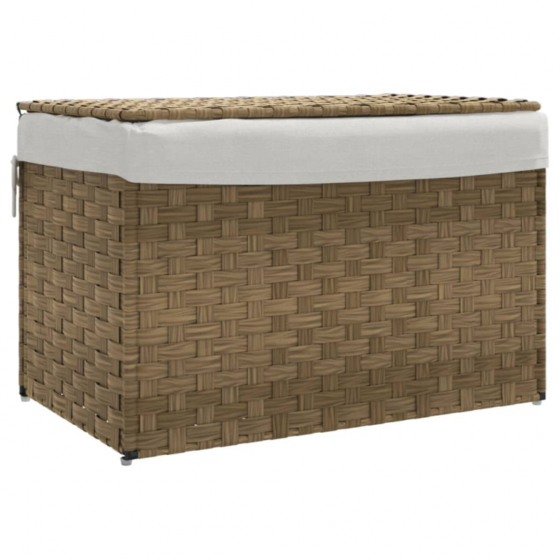 Wäschekorb mit Deckel 55,5x35x34 cm Poly Rattan