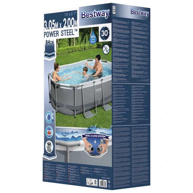 Bestway Power Steel Aufstellpool Oval 305x200x84 cm