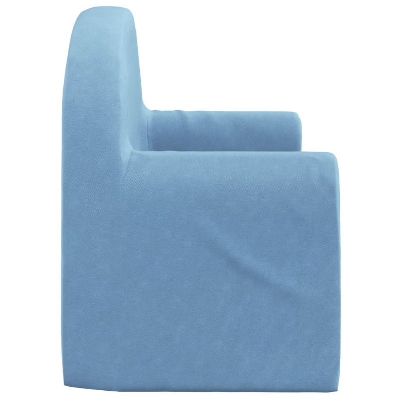 Kinder-Schlafsofa 2-Sitzer Blau Weicher Plüsch