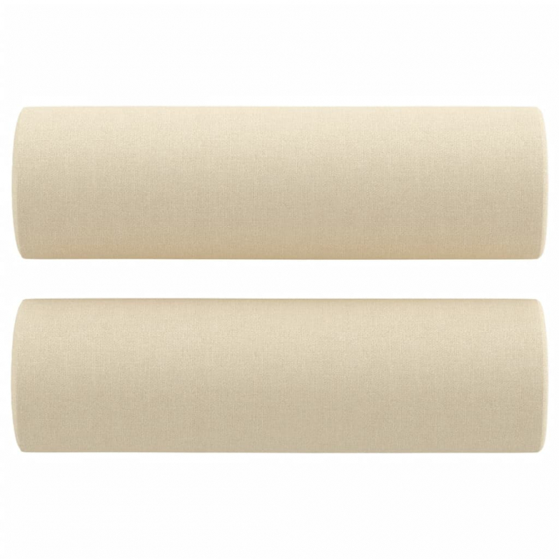 2-Sitzer-Sofa mit Zierkissen Creme 120 cm Stoff