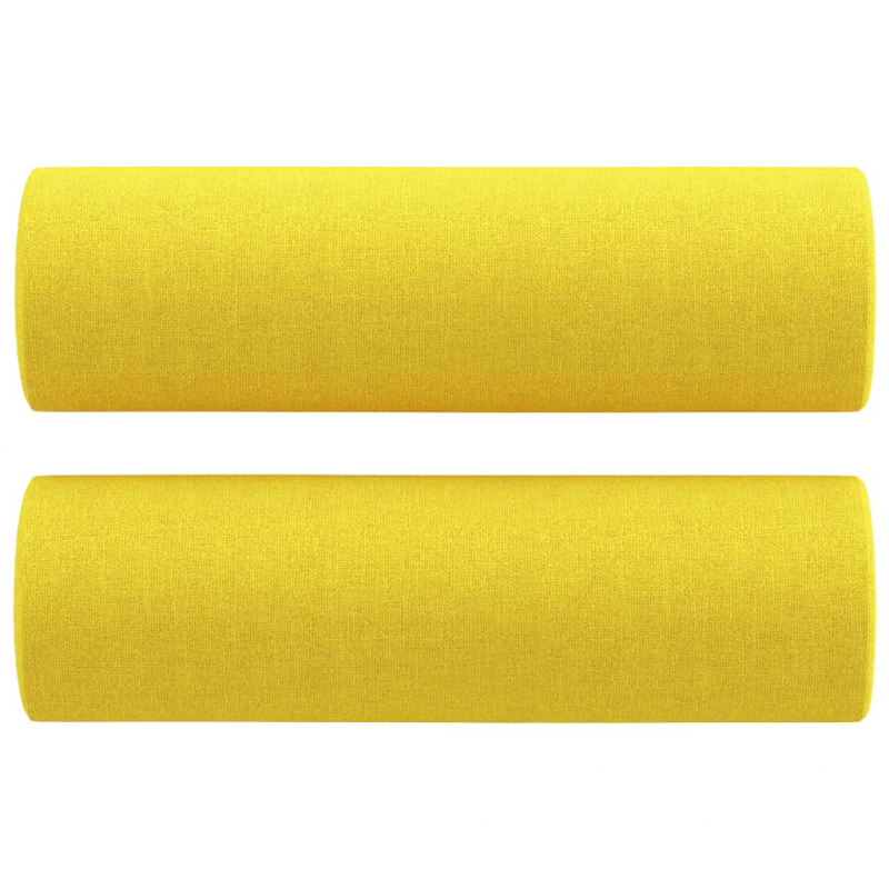 2-Sitzer-Sofa mit Zierkissen Hellgelb 120 cm Stoff