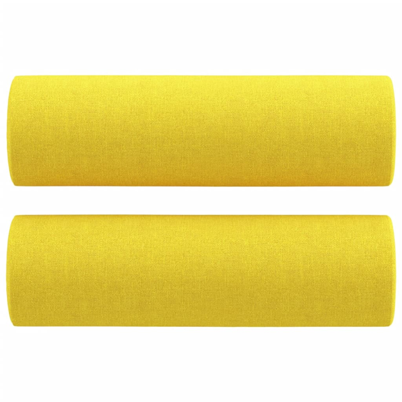 2-Sitzer-Sofa mit Zierkissen Hellgelb 120 cm Stoff