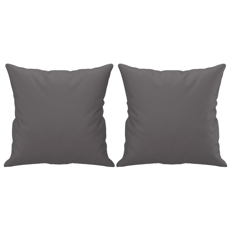 2-Sitzer-Sofa mit Zierkissen Grau 120 cm Kunstleder
