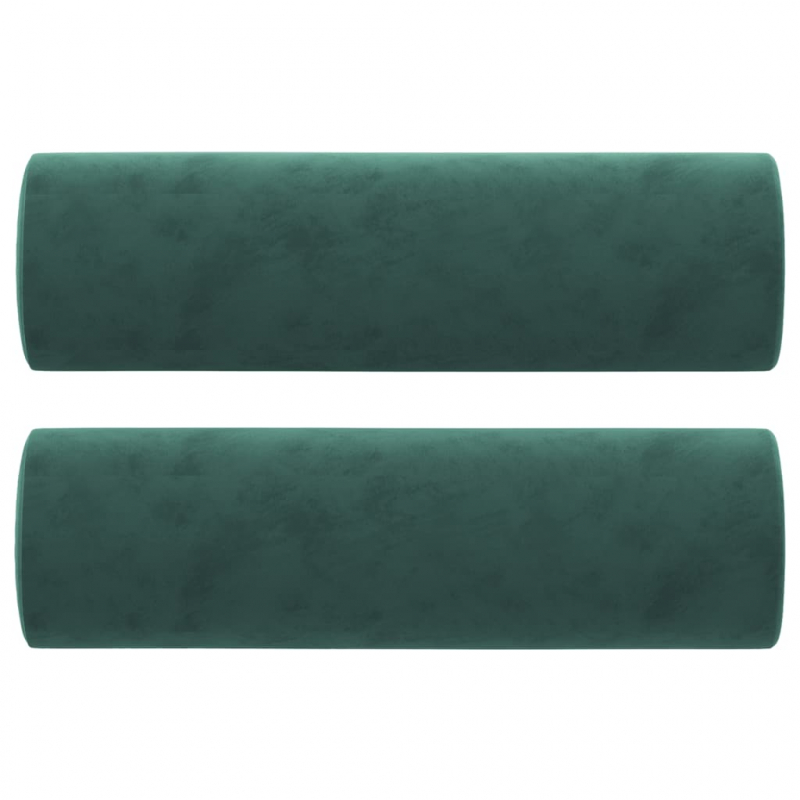 2-Sitzer-Sofa mit Zierkissen Dunkelgrün 120 cm Samt