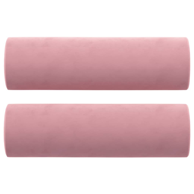 2-Sitzer-Sofa mit Zierkissen Rosa 120 cm Samt