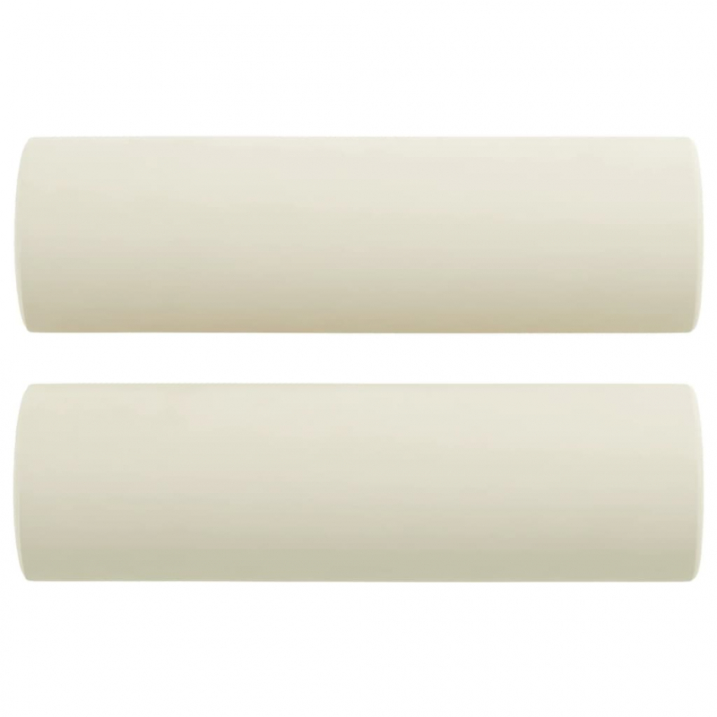 2-Sitzer-Sofa mit Zierkissen Creme 120 cm Samt