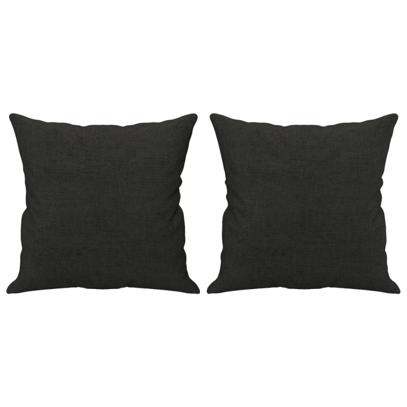 2-Sitzer-Sofa mit Zierkissen Schwarz 120 cm Stoff