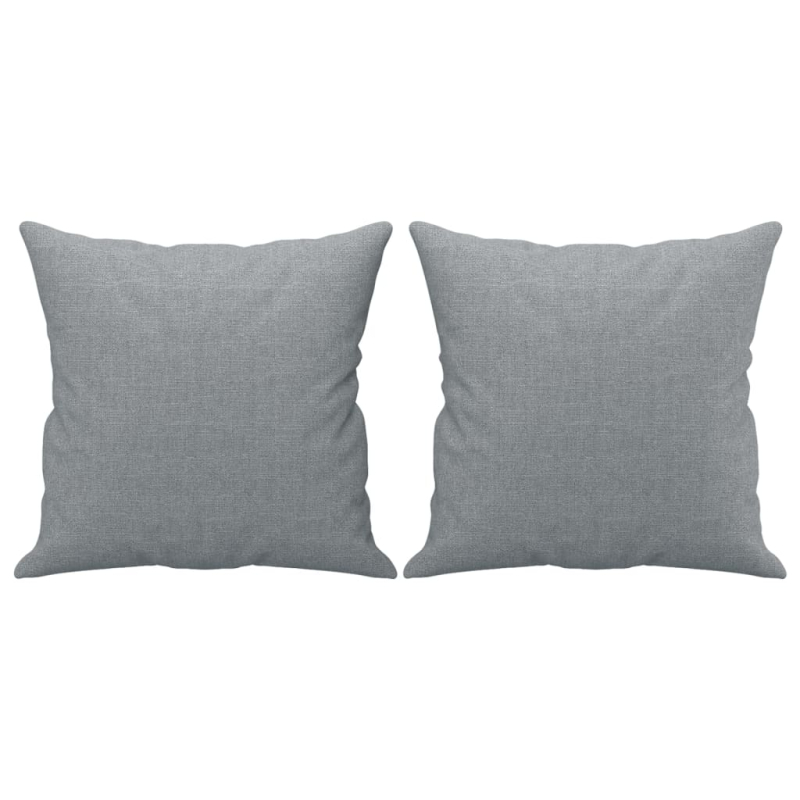 2-Sitzer-Sofa mit Zierkissen Hellgrau 140 cm Stoff