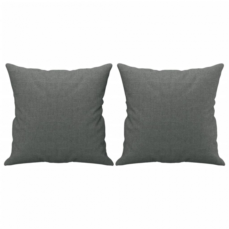2-Sitzer-Sofa mit Zierkissen Dunkelgrau 140 cm Stoff