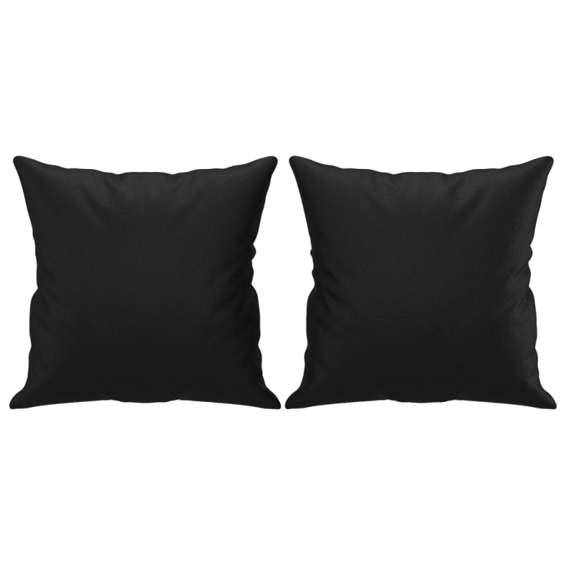 2-Sitzer-Sofa mit Zierkissen Schwarz 120 cm Kunstleder