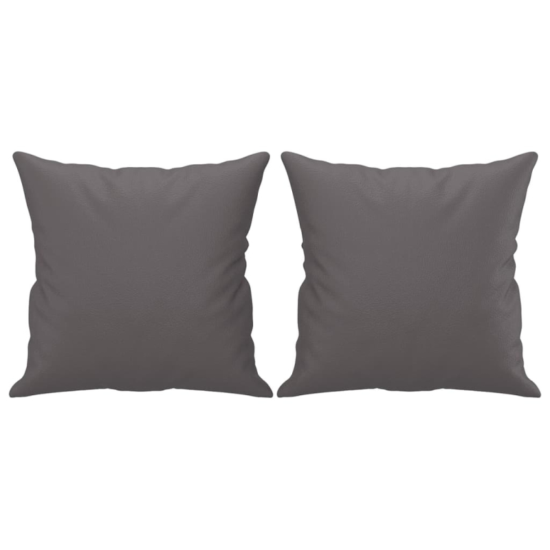 2-Sitzer-Sofa mit Zierkissen Grau 140 cm Kunstleder